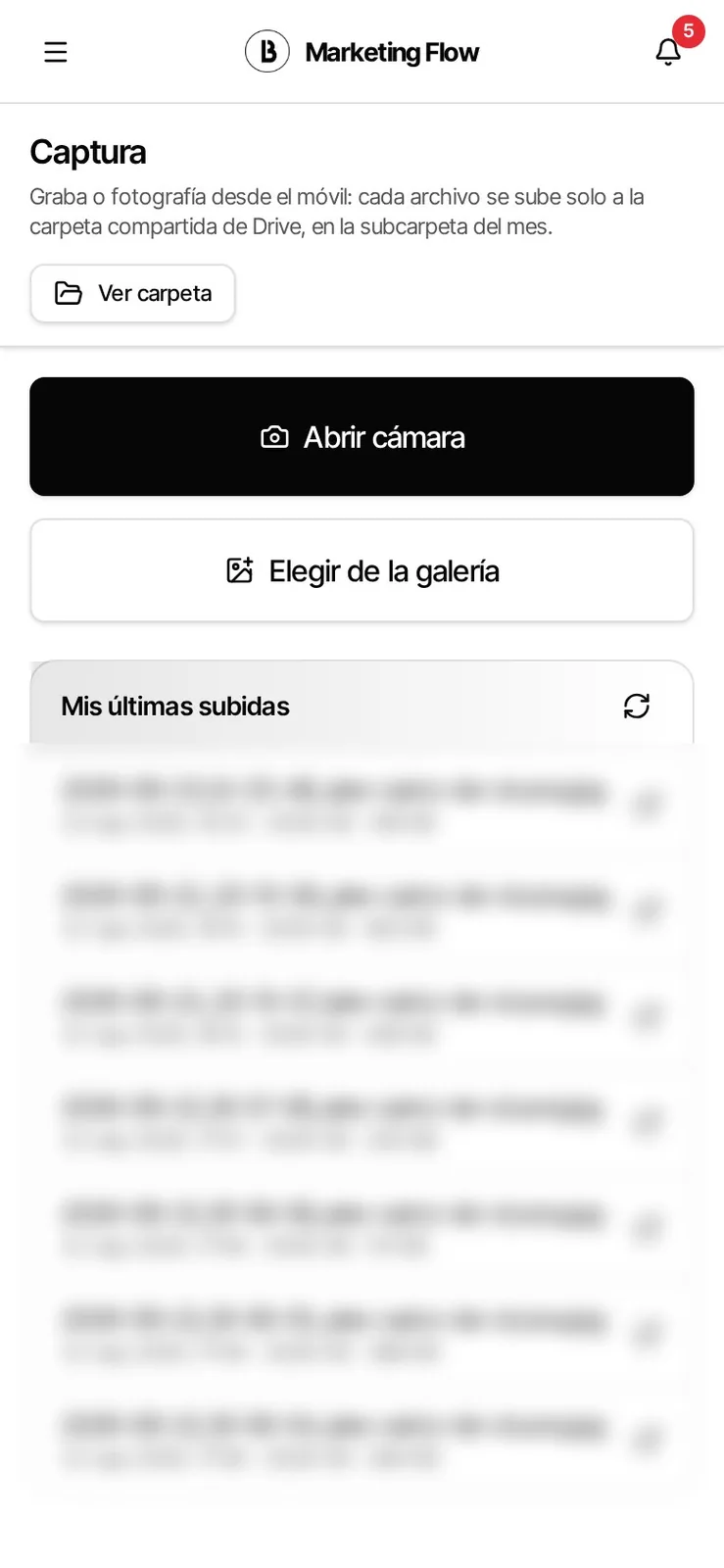 Captura móvil de MFlow